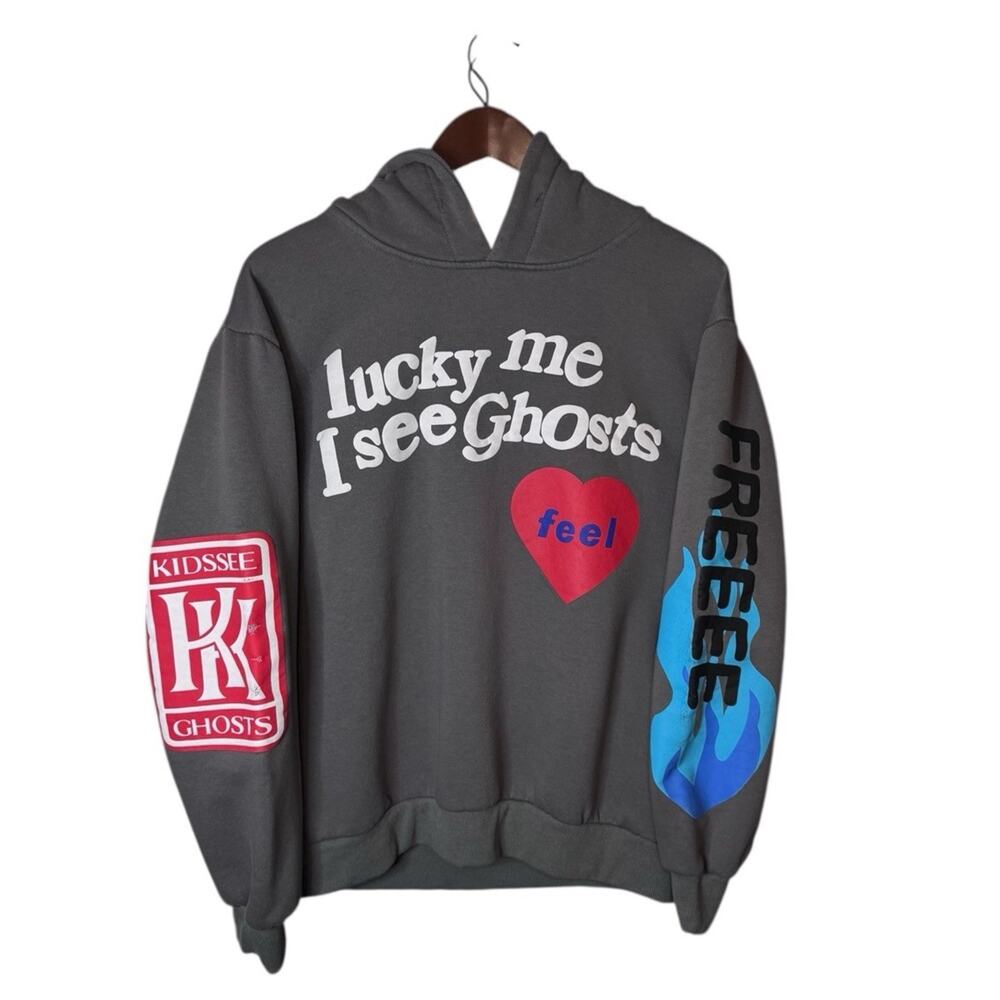 Lucky Me I See Ghosts Hoodie Large Kanye West Kid Cudi Camp Flog Gnaw Hbat